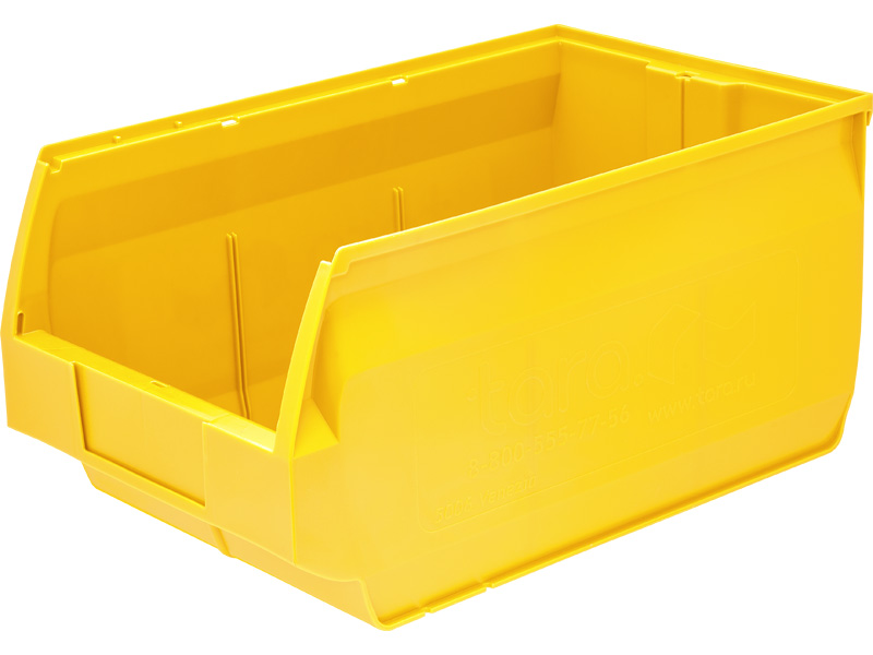 Ящик сплошной 500×310×250 мм, объем 38.75 л., арт.: 5006, жёлтый, код: 19471