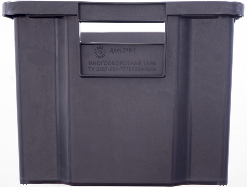 Ящик сплошной 600×400×300 мм, объем 52 л., арт.: 218-1, чёрный, код: 19564